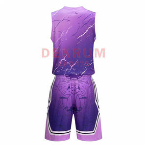 Uniforme de basketball personnalisé pour hommes, respirant, grande taille, séchage rapide, couleur personnalisée, 100 % polyester, impression de logo dernière génération, faible MOQ - Product Image 3