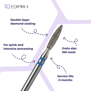 Broca de diamante para uñas con llama segura, 2.3mm, grano azul, marca privada, fabricante de herramientas de manicura - Product Image 2