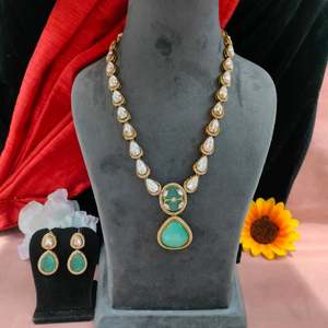 Conjunto de collar largo de moissanita y Diamante americano, abalorio Vintage, acabado de lujo para eventos formales, fiestas informales, Materia de latón - Product Image 4