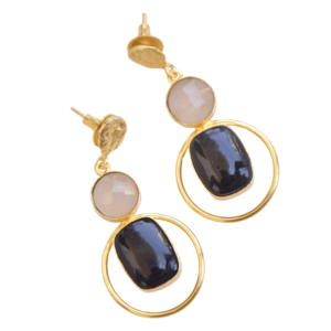 Pendientes Colgantes de Latón de Moda, Exportación de Piedras Semipreciosas Naturales, Latón Chapado en Rodio, Estilo Moderno, Premium, Listos para B2B - Product Image 4