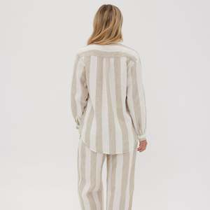 Bán Buôn Tùy Chỉnh 100% Linen Sọc Vải Mềm Mại Thoải Mái Cho Quần Áo Áo Sơ Mi & Dresses Dệt Kỹ Thuật Cũng Cho Ghế Sofa - Product Image 3