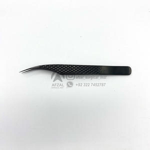 Pince à épiler professionnelle antistatique en acier inoxydable avec logo personnalisé pour extension de cils avec prise rapide sécurisée pour l'isolation des cils - Product Image 4