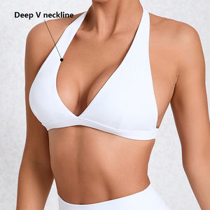 Vêtements de sport élégants nouveaux soutiens-gorge de sport à impact élevé pour femmes col en U profond dos croisé antichoc course Yoga haut de Yoga respirant - Product Image 4