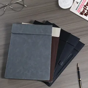 A4 Magnetic Conference Pad with Pen Holder Office File Clip Folder Document Organizer Writing Pad Card Leather A4 Clipboard