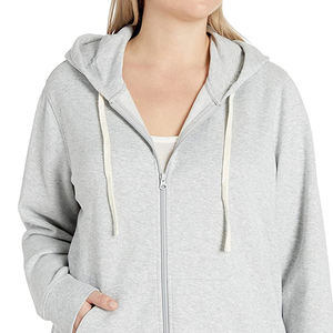 Sweat à capuche zippé pour femme, 100% coton molletonné, avec logo frontal, séchage rapide, respirant, couleur personnalisable, pour l'extérieur, collection hiver - Product Image 5