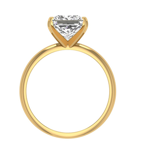 Anillo de compromiso de ajuste de punta de solitario de diamante de moissanita de corte princesa de 2,0 quilates en anillo de compromiso de oro de 14K - Product Image 4