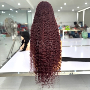 Perruques de couleur bordeaux bouclées bumerse de haute qualité de cheveux humains vietnamiens vrais cheveux humains 2025 - Product Image 6