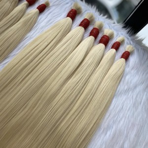 Rubio 613 Color largo recto vietnamita extensiones de cabello virgen cutículas alineadas materia prima trenzado grado proveedor suministro - Product Image 1