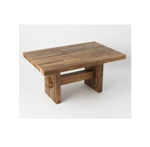 Table basse classique moderne en bois massif longue table à thé pour salon bureau multifonctionnel - Product Image 1