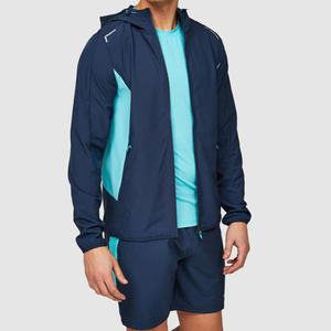 Vestes coupe-vent personnalisées de haute qualité 95% polyester 5% spandex tissées dans les quatre sens vêtements de sport extensibles survêtements légers pour hommes - Product Image 2