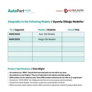 Inner <b>Door</b> Opening Wire Set - Right and Left for Mercedes Axor, Atego <b>Old</b> Model - Product Image 2