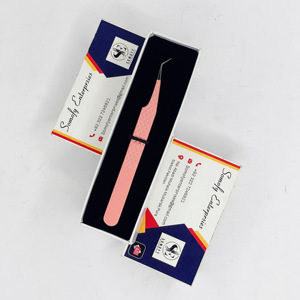 Pince à cils professionnelle en acier inoxydable à pointe de fibre de 45 degrés de haute qualité pour la pince à épiler de volume d'isolement - Product Image 2