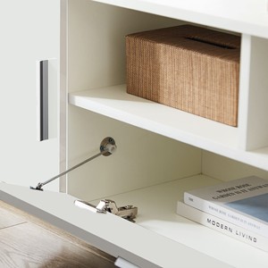 Mueble de TV de madera maciza tradicional de lujo con almacenamiento para sala de estar compatible con televisores de 60-64 pulgadas multifuncionales - Product Image 4