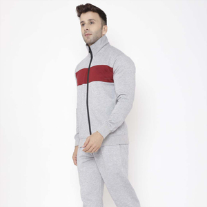 Ensemble de survêtement d'hiver pour homme 2024, haut de gamme, à capuche, uni, tendance, fonctionnel, deux pièces, logo imprimé, sport, gym, usage quotidien, 100% coton - Product Image 4