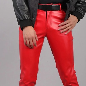 Pantalon en cuir style rock, club de nuit, danse, coupe régulière, pantalon de moto, imperméable, coupe-vent, poids lourd, style urbain - Product Image 1