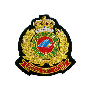 Insignias bordadas hechas a mano de alta calidad, parches bordados en relieve dorado, insignias bordadas personalizadas - Product Image 4