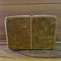 Haute qualité concepteur usiné à la main en cuir véritable sac de maquillage en forme de carré étui femmes boîte à bijoux Style occidental organisateur de voyage