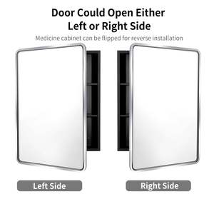 Spacious Aluminum Bathroom Medicine Cabinet with <b>Rectangle</b> <b>Mirror</b> for Home Bathrooms and Hotel Suites' Modern Restrooms - Product Image 6