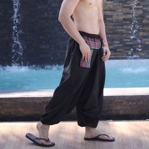 Boho กางเกงผ้าฝ้ายฮาเร็มผู้ชายเอวยางยืดลำลองน้ำหนักเบาผลิตในประเทศไทยส่งออกในฤดูร้อน - Product Image 3