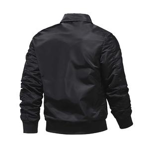 Blouson bombardier classique léger de couleur unie pour hommes col montant zippé à manches longues 100% polyester revêtement d'hiver appliqué - Product Image 6