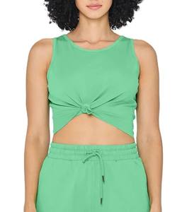 Gran oferta, camiseta sin mangas acanalada con logotipo personalizado de verano para mujer, Camiseta cómoda de secado rápido para mujer, camiseta sin mangas para correr y entrenamiento deportivo - Product Image 1