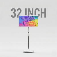 Pantalla Inteligente Móvil con Android 13, Batería Integrada, de 21.5 a 32 Pulgadas, Enrollable, Táctil, con Ruedas, para Aprendizaje