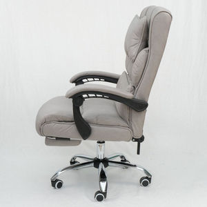 GAK882 Modern Reclining Office Chair Adjustable Headrest Chrome Metal PU Leather Features <b>Footrest</b> Massage for Home Office Use - Product Image 4