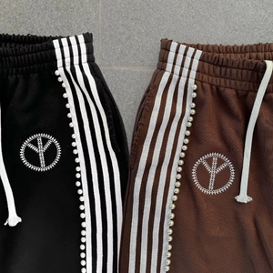 Y2K Retro Oversized Baggy Wide Leg Sweatpants Acid <b>Wash</b> Heavyweight French Terry Flared Striped Streetwear Jogger Pants - Product Image 5