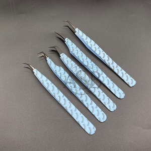 Pince à épiler d'extension de cils à volume de poignée de diamant durable pince à cils en acier inoxydable solide impression de cils pointus-cils - Product Image 1