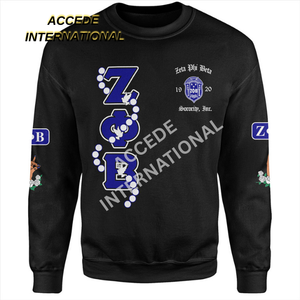 Venta al por mayor Zeta Phi Beta Sorority polar serigrafiado sudadera de gran tamaño casual diseño suave regular fit pulóver sudaderas - Product Image 1