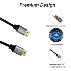 Câble adaptateur DP vers <span class=keywords><strong>HDMI</strong></span> personnalisable en usine, 8K 60Hz, 4K 120Hz, <span class=keywords><strong>DisplayPort</strong></span> vers <span class=keywords><strong>HDMI</strong></span>, 1M 2M <span class=keywords><strong>3M</strong></span>, pour PC, téléviseur HD, moniteur de bureau - Product Image 3