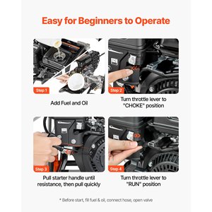 เครื่องฉีดน้ำแรงดันสูง VEVOR 2900 PSI รุ่นใหม่ อัพเกรดปั๊มอะลูมิเนียม พร้อมชุดหัวฉีด 4 หัว ปริมาณน้ำสูงสุด 1.85 GPM แรงดันสูงสุด 200 บาร์ - Product Image 6