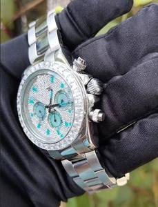 Reloj de Lujo Hecho a Mano con Cuarzo, Estilo Antiguo, con Incrustaciones de Moissanita, Correa de Acero Inoxidable de 20 mm para Hombre - Product Image 3