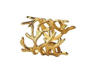 Rond de serviette de conception luxueuse et royale pour les anneaux de serviette plaqués or décoratifs en forme de feuille d'ustensiles de cuisine de restaurant d'hôtels - Product Image 6