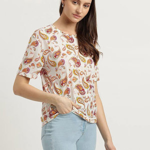 Camiseta Corta de Alta Calidad 100% Sublimada Hecha en Fábrica para Mujer, Hecha en Pakistán, Transpirable - Product Image 1