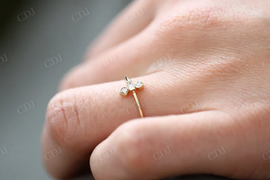 Venta caliente Lab Grown Diamonds Multi Shape Baguette y Round Cut Bezel Set Anillos de Compromiso 14K Gold Wedding Jewelry para mujeres - Product Image 2