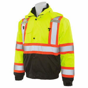 Chaqueta de Invierno de Seguridad Reflectante de Alta Visibilidad, de Poliéster de Primera Calidad, con Capucha Oculta, Acolchada e Impermeable - Product Image 4