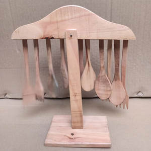 Juego de decoración de cocina rústica de 12 piezas de alta calidad, cuchara de madera hecha a mano con soporte, Idea de regalo de caza - Product Image 1