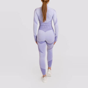 Ensemble de yoga 3 pièces pour femmes, personnalisé, sans couture, haute élasticité, séchage rapide, taille haute, vêtements de sport, course à pied, gym, fitness - Product Image 5