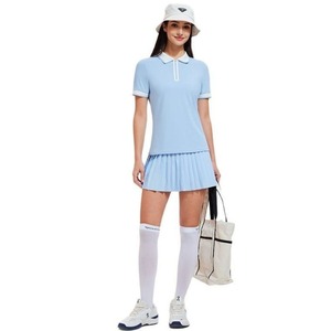 Custom 2 Piece <b>Golf</b> Tennis Polo <b>Top</b> and Skirt Set Pleated Half Zip Breathable Elegant Luxury Cross Color Sports Tennis Skirt Set - Product Image 6