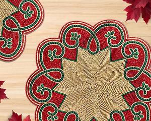 ที่ชาร์จทรงกลมทำด้วยมือสำหรับการรับประทานอาหารสุดหรูและของตกแต่งวันหยุดลูกปัดทำมือไม่เหมือนใครที่รองจานบนเฟอร์นิเจอร์บ้าน - Product Image 6