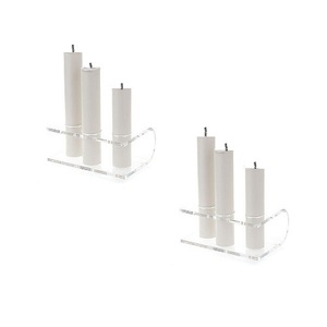 Juego de portavelas acrílico de dos portavelas de diferentes tamaños para uso decorativo de bodas, hoteles y eventos - Product Image 3
