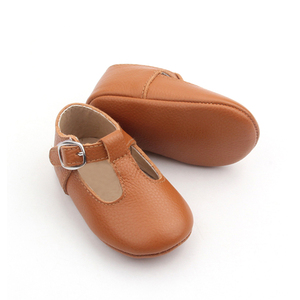 Chaussures de princesse habillées en T-bar en cuir véritable à semelle souple pour enfants de qualité personnalisée en usine pour bébé fille - Product Image 5