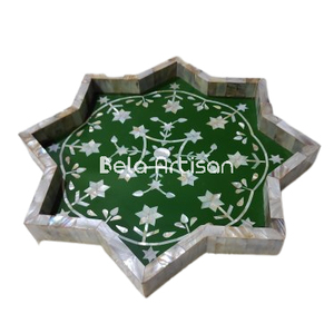 Ensemble de brûleurs Bakhoor en acier inoxydable, incrustation de nacre aromatique écologique, édition étoile florale vert émeraude - Product Image 4