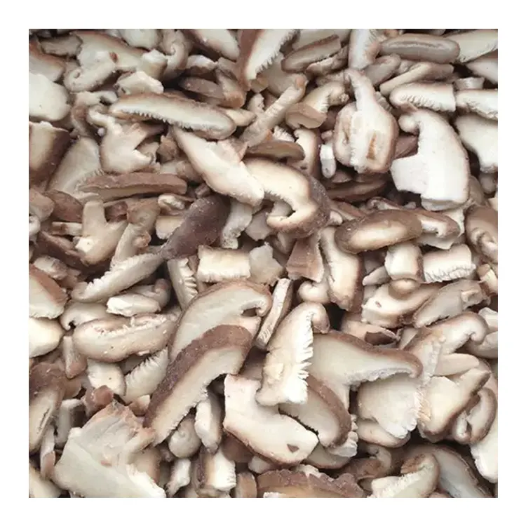 Chinese manufacturer halal fresh vegetable Pure natural brown IQF slice Frozen shiitake mushroom Quick frozen mushroom slices