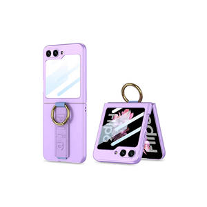 Étui en silicone translucide de luxe pour Samsung Galaxy Z Flip 6, emballage de vente au détail avec support d'anneau intégré, protection de l'appareil photo - Product Image 1