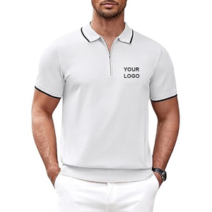 Polo de alta calidad para hombre, camiseta ajustada frontal con cremallera 1/4, ropa deportiva de Golf, Polo de Golf, camisa de tela de algodón 100%, diseño personalizado - Product Image 1