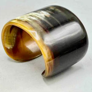 ทำด้วยมือเป็นมิตรกับสิ่งแวดล้อมธรรมชาติเขาควายกำไลข้อมือรักกำไลข้อมือกว้างสร้อยข้อมือขัดเงาเครื่องประดับทำด้วยมือ - Product Image 1