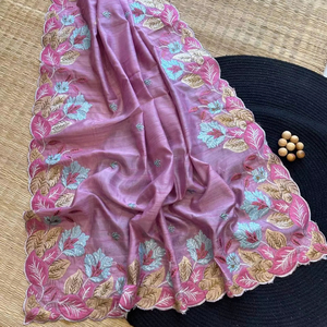 Thiết Kế Tushar Lụa Voan <span class=keywords><strong>Saree</strong></span> Truyền Thống Pakistan Phong Cách Với Đẹp Thêu Làm Việc Cho Đám Cưới Các Bên-Mô Hình Ưa Thích - Product Image 1