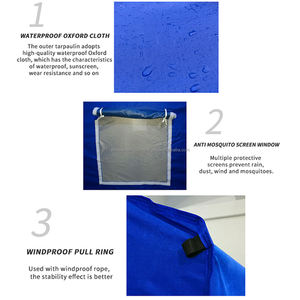 เต็นท์ผ้าอ๊อกซ์ฟอร์ดแบบพกพาคุณภาพสูงสำหรับบรรเทาภัยพิบัติ ใช้ในโรงพยาบาล ขนาด 3x4 เมตร กันน้ำได้ทุกฤดู 1500-2000 มม. - Product Image 6